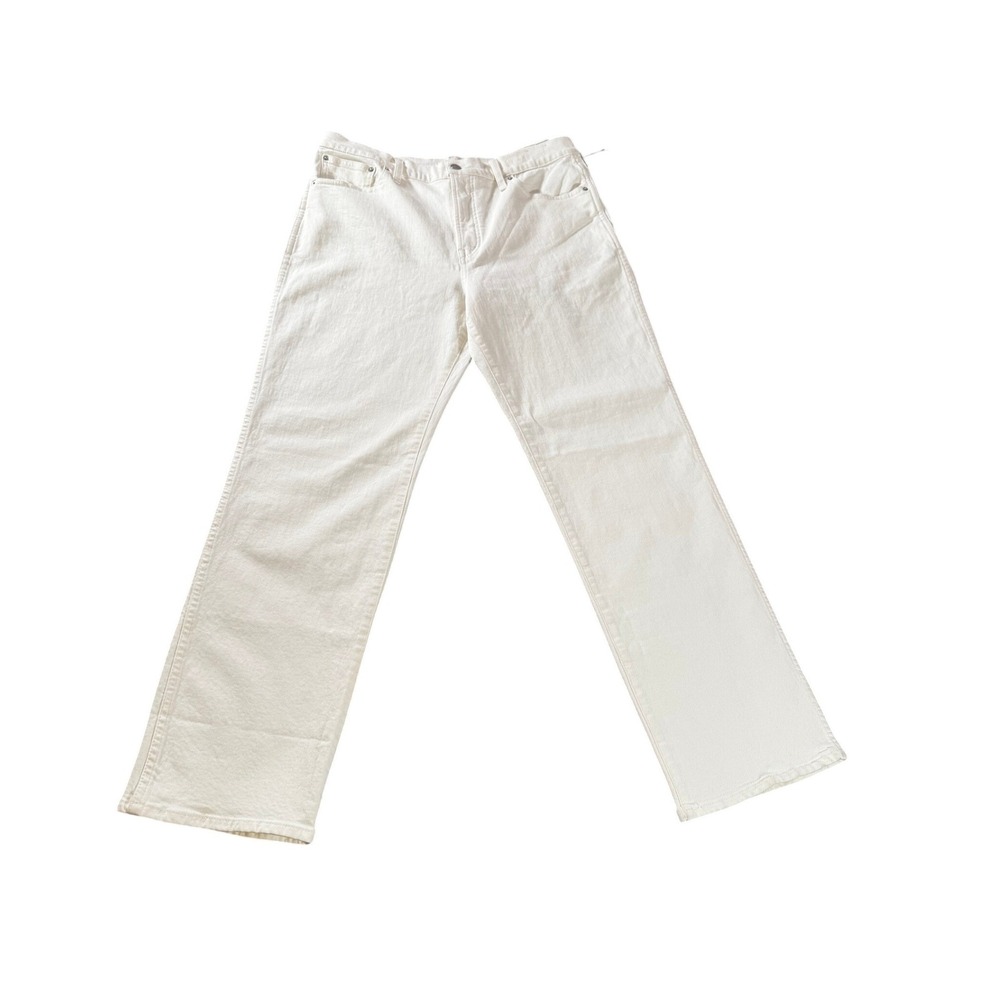 Madewell The Longline Straight White Denim Jeans Classic Pants SZ 31